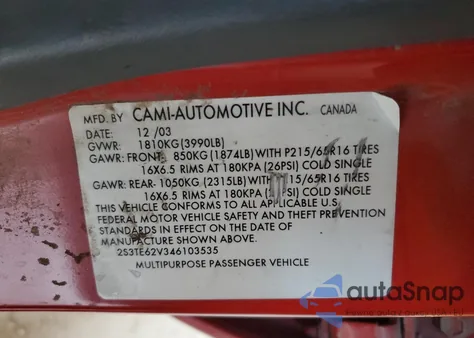 2004 Suzuki Vitara Lx from USA, damaged, VIN NULL